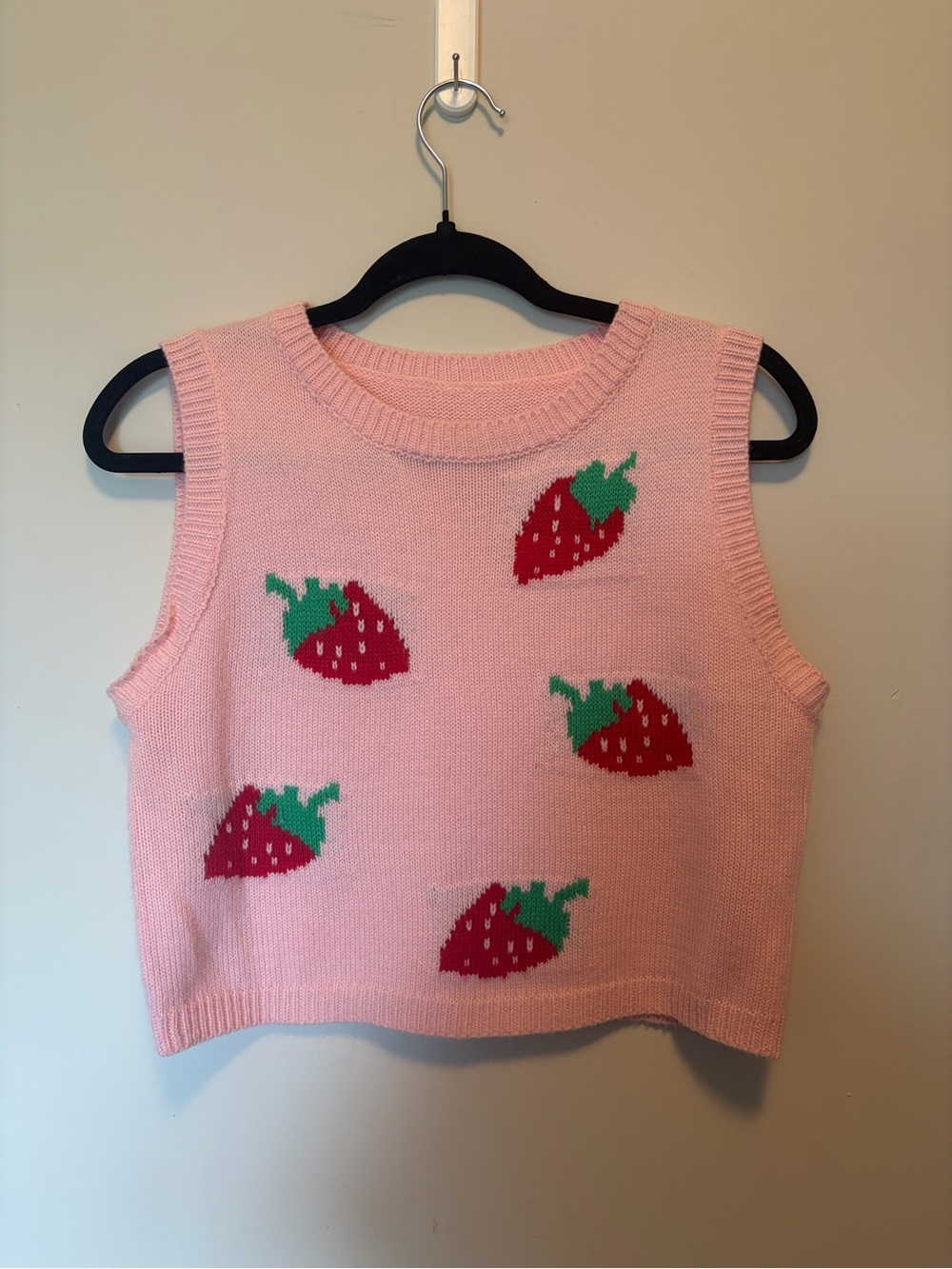 Pink Strawberry Sweater Vest